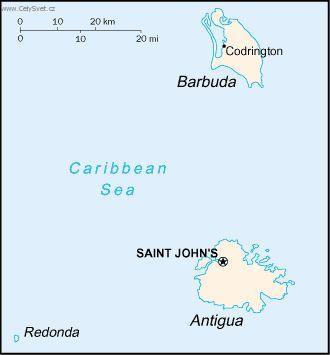 Foto: Antigua a Barbuda-politická mapa
