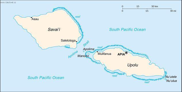 Foto: Samoa-politická mapa