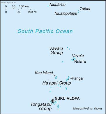 Foto: Tonga-politická mapa