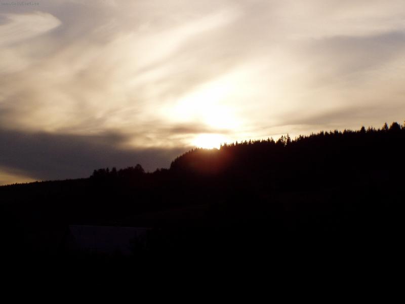Foto: Slunce za lesem