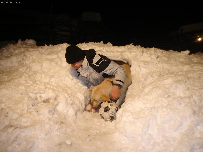 Foto: Konečně jsme se tím tunelem prodrali!-Lucky a Tom v zimě