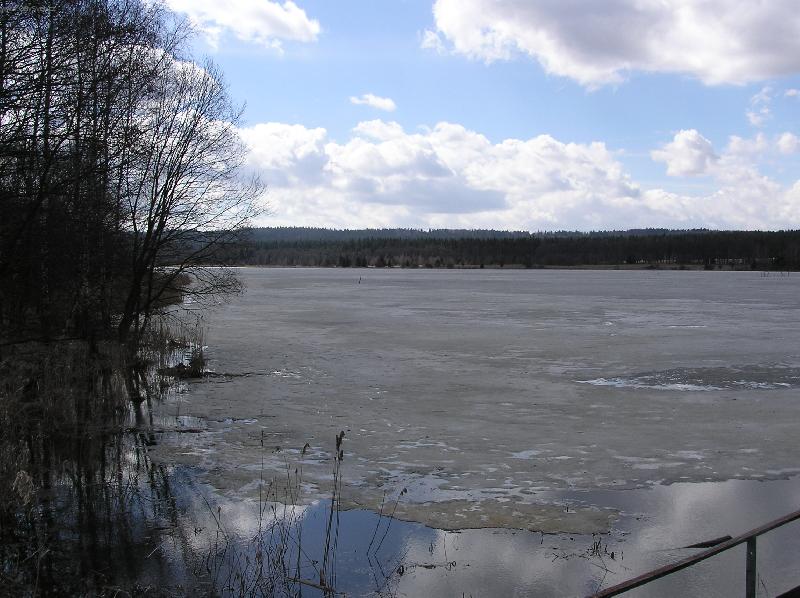 Foto: Brdy 2.dubna 2006-Padrťský Dolejší rybník dnes okolo 14.hodiny
