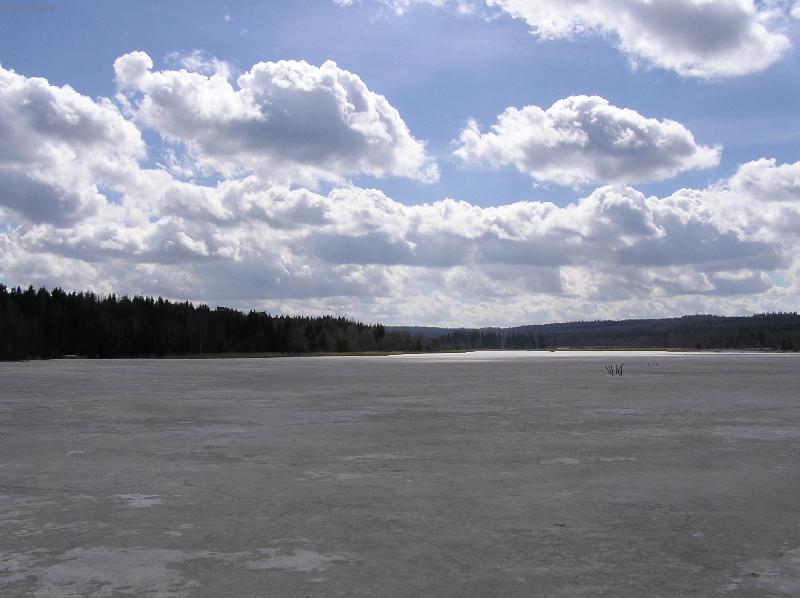 Foto: Brdy 2.dubna 2006 kolem 14.hodiny-Padrťský Dolejší rybník