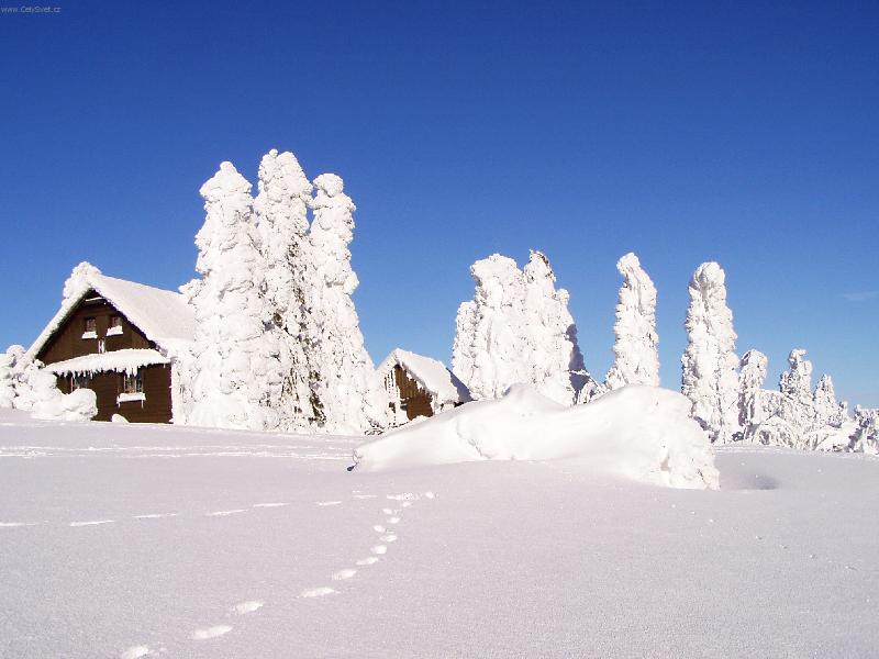 Foto: Zima 2006-chaloupka v Deštném v Orlických horách