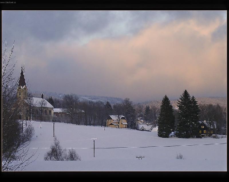 Foto: Zimní Bublava při západu slunce-Ta naše zemička česká, ta je tak hezká, tak hezká...