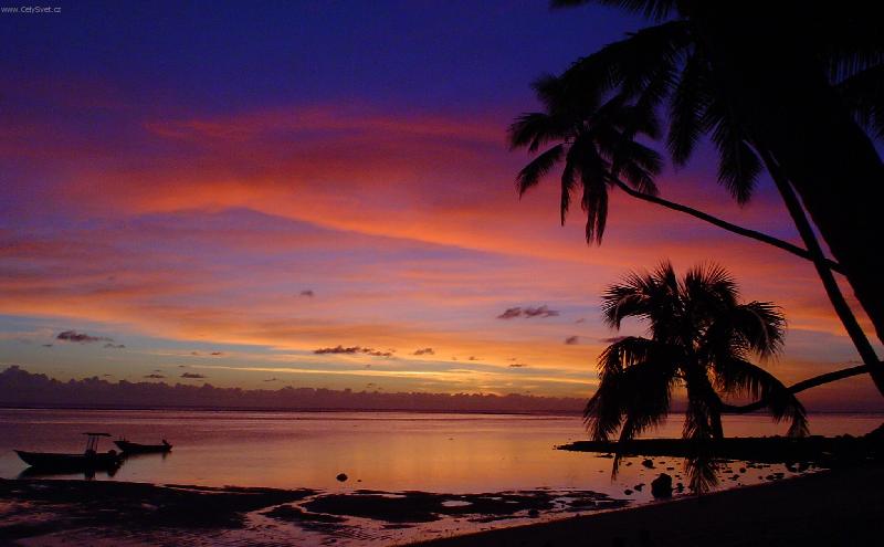 Foto: Západ slunce na Fiji