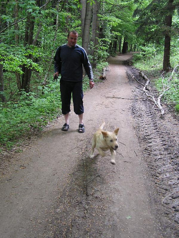 Foto: Páníček a náš Andy v akci-Tohle všechno dělám, když mě páníčci vezmou na procházku!