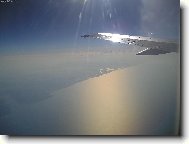 Solné jezero v Larnace z letadla