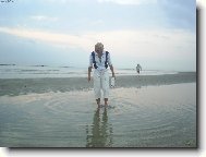 Sběr mušlí po odlivu...